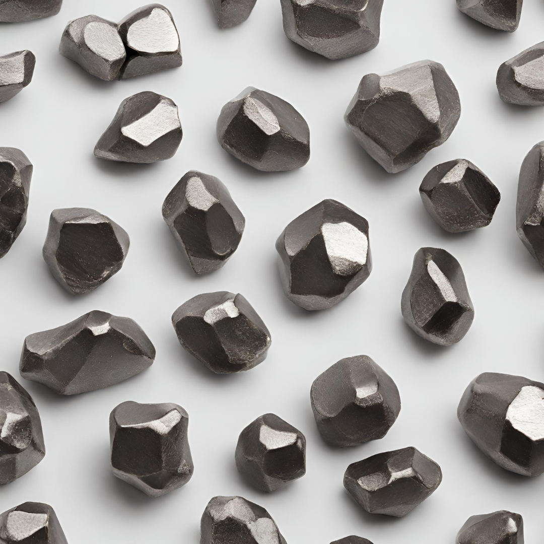 Various tungsten shapes on a white background